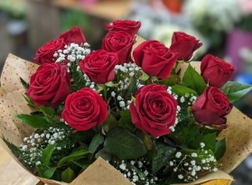 12 Luxury Long Stem Red Roses